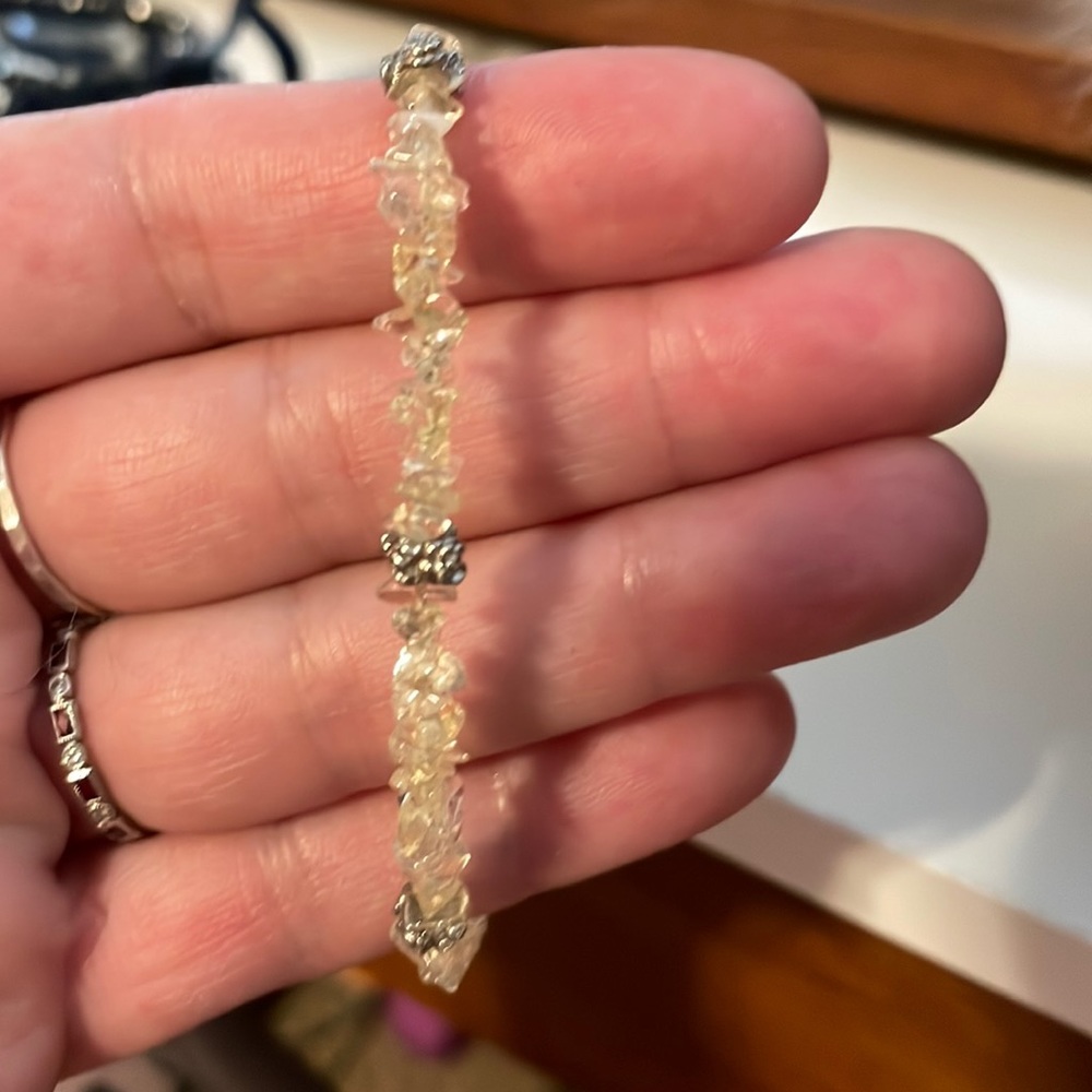 Citrine and Bali bead bracelet